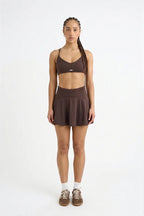 Brown sculpting sports bra built in cups Godde888 women's activewear gym pilates