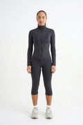 Black corset style zip gym jacket Godde888 women's activewear gym pilates