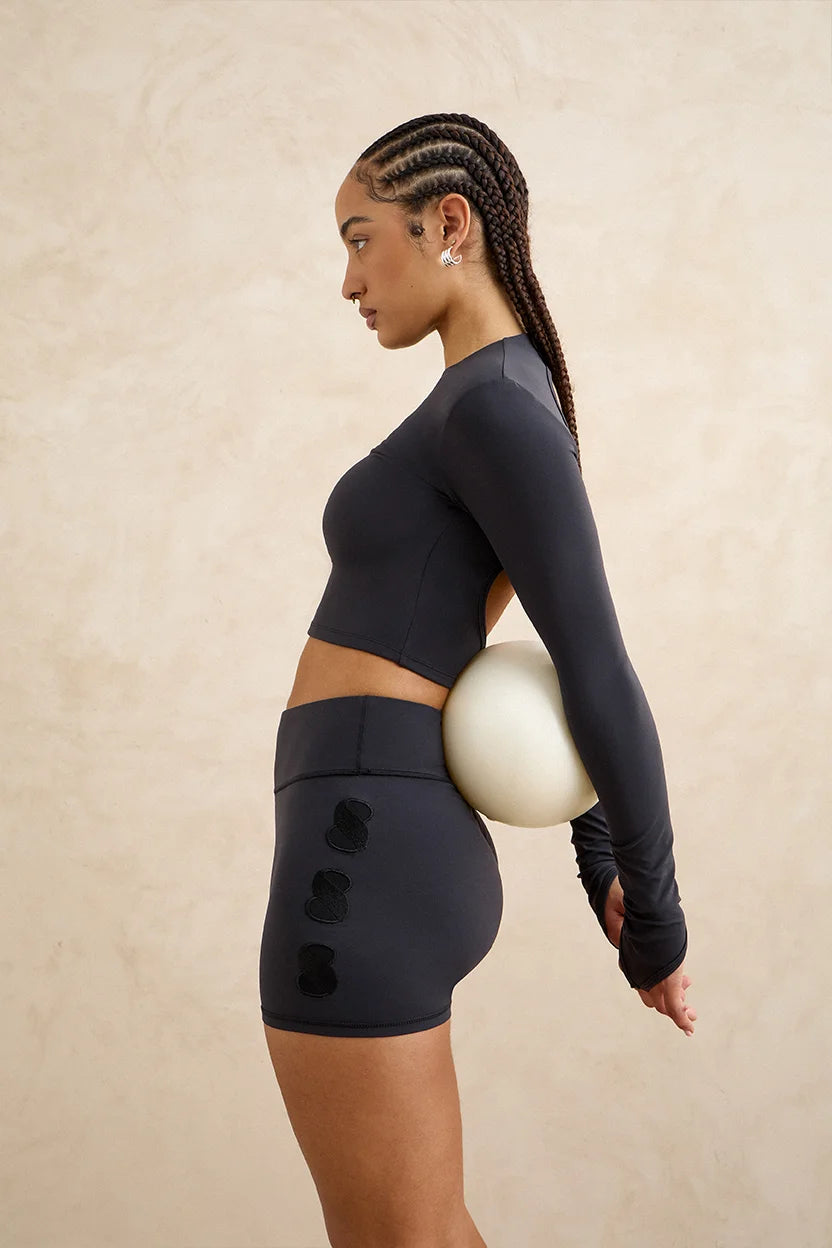 Black high waist shorts women's activewear tennis yoga pilates
