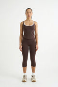 Brown double strap tank top Godde888 women's activewear gym pilates