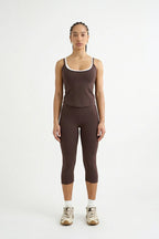 Brown double strap tank top Godde888 women's activewear gym pilates