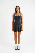 Black double strap tank top Godde888 women's activewear gym pilates