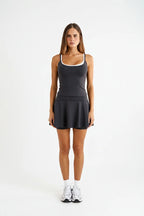 Black double strap tank top Godde888 women's activewear gym pilates